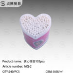 Peach heart cotton swabs 102pcs